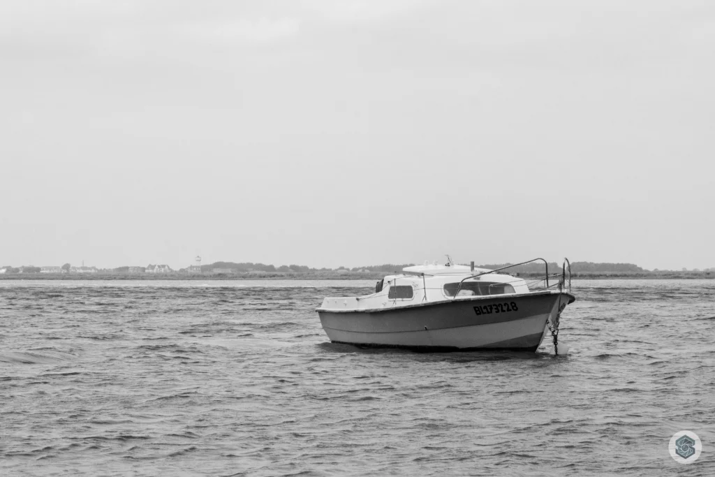 un bateau dans l'estuaire de Saint Valery sur Somme